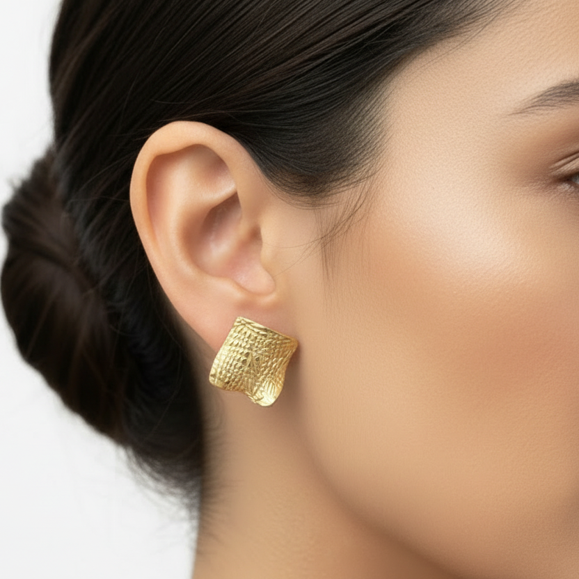 Square Hammered Earring