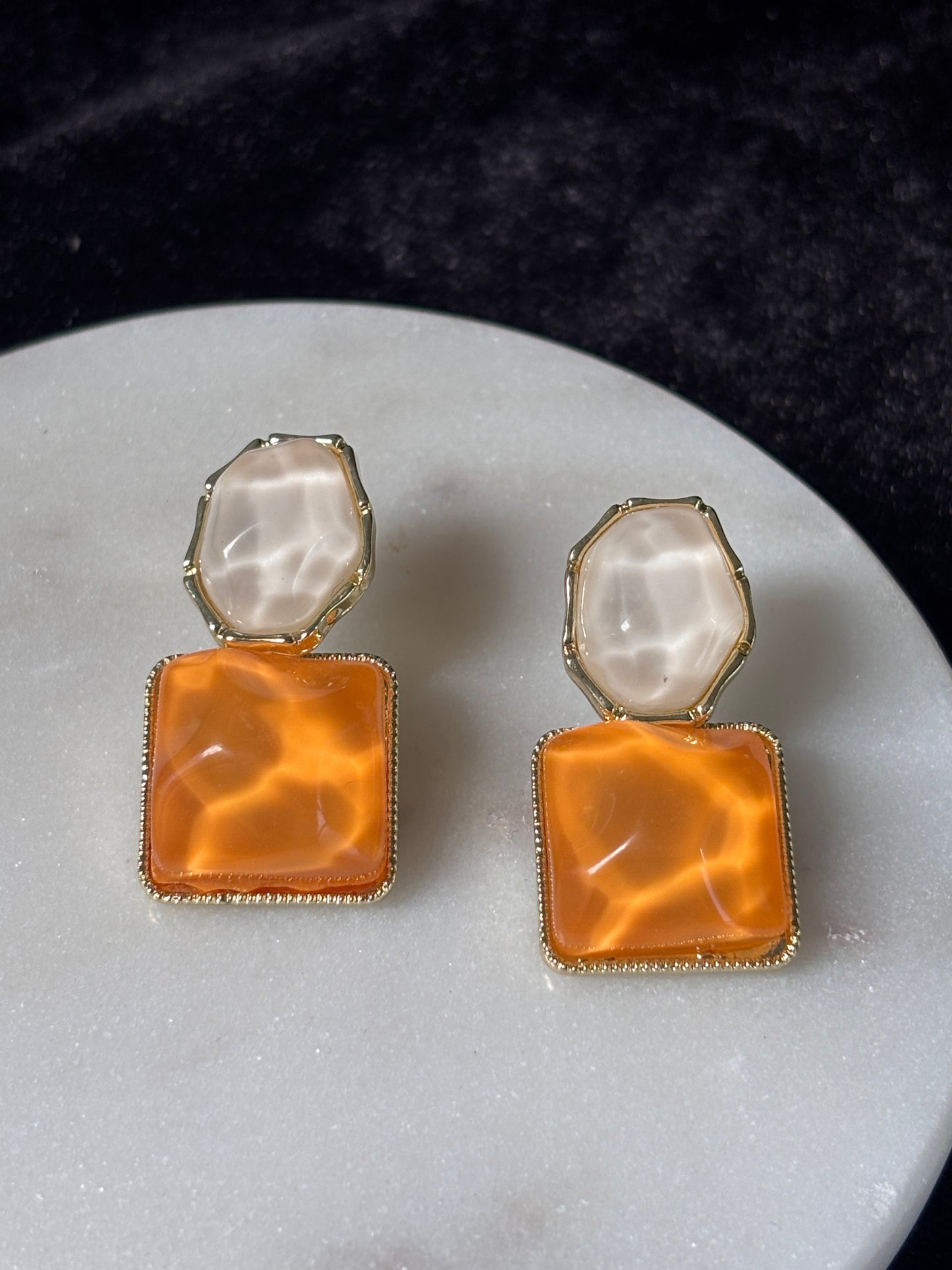 Pink and white Earrings