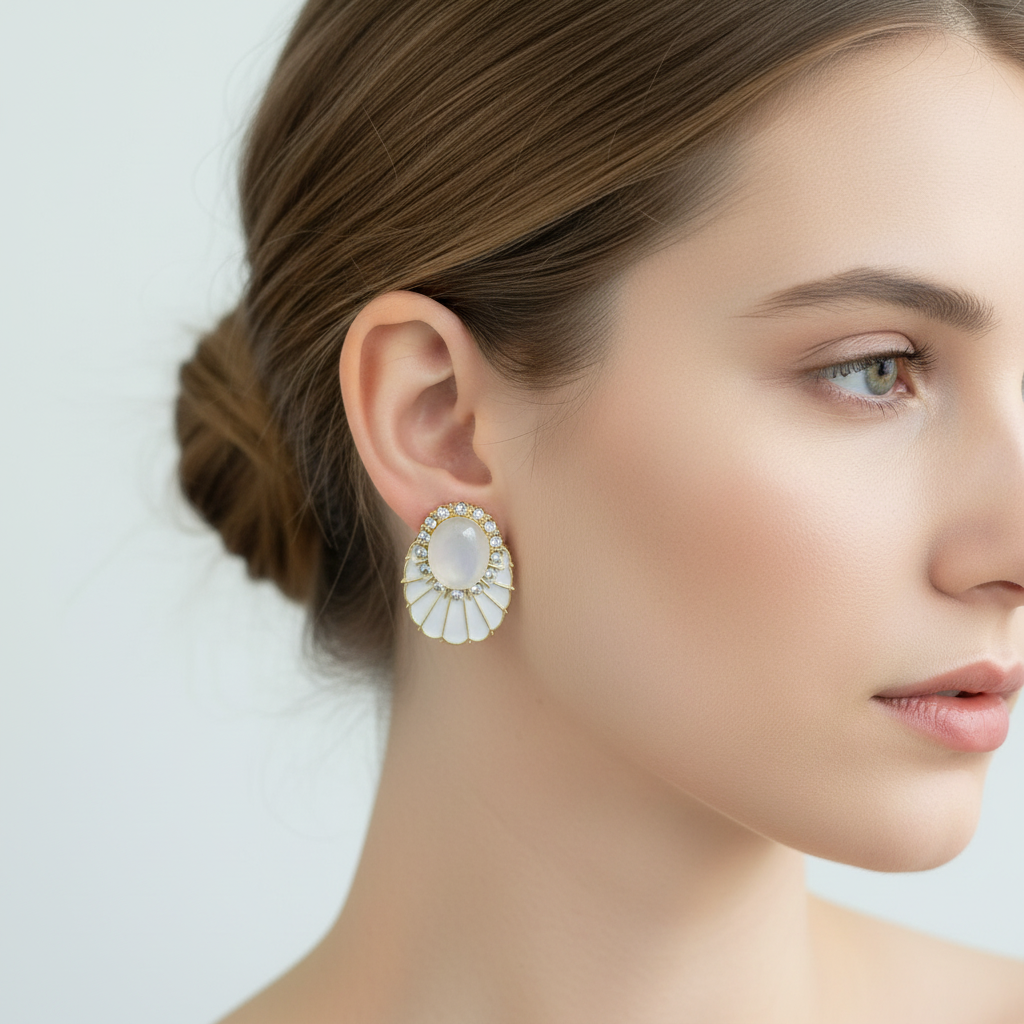 White flower Earrings