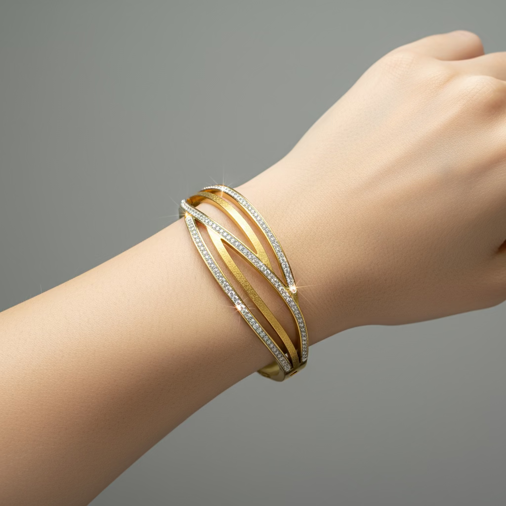 Bold Embrace Cuff Bracelet – Gold Finish