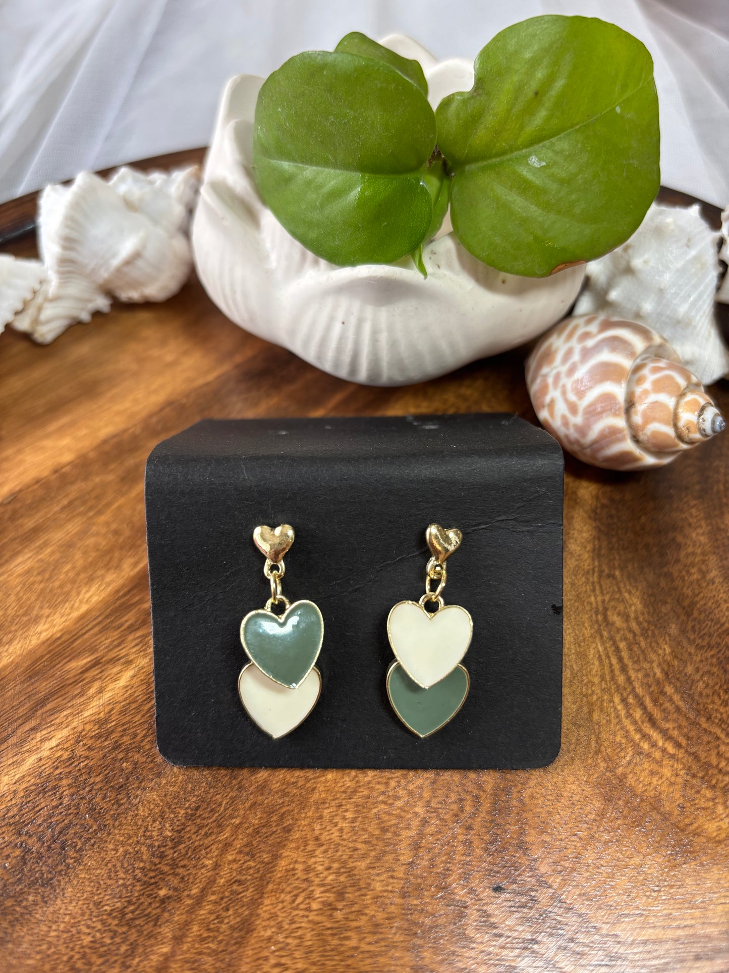 Heart Enamel Earrings