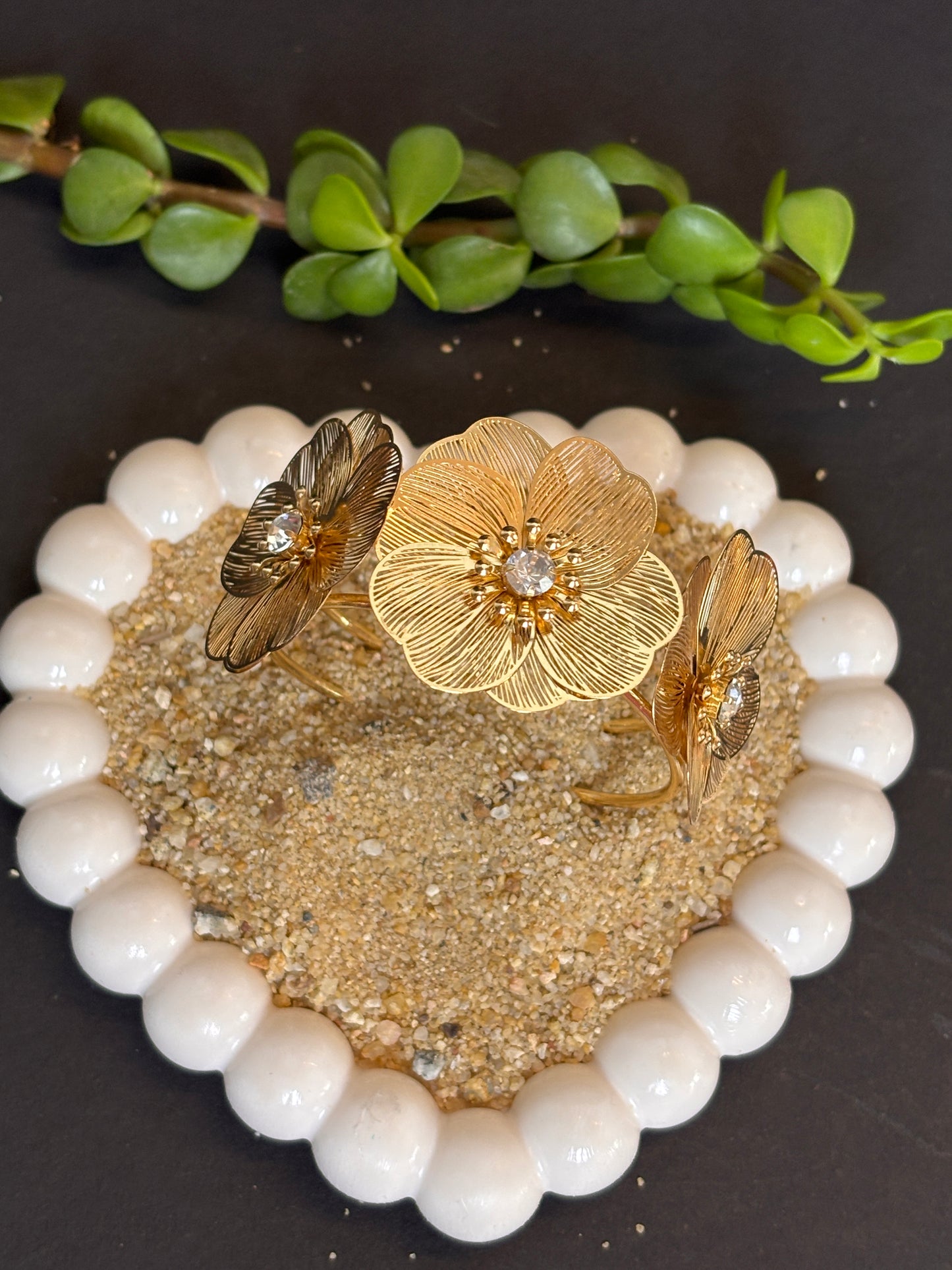 Floral cuff bracelet