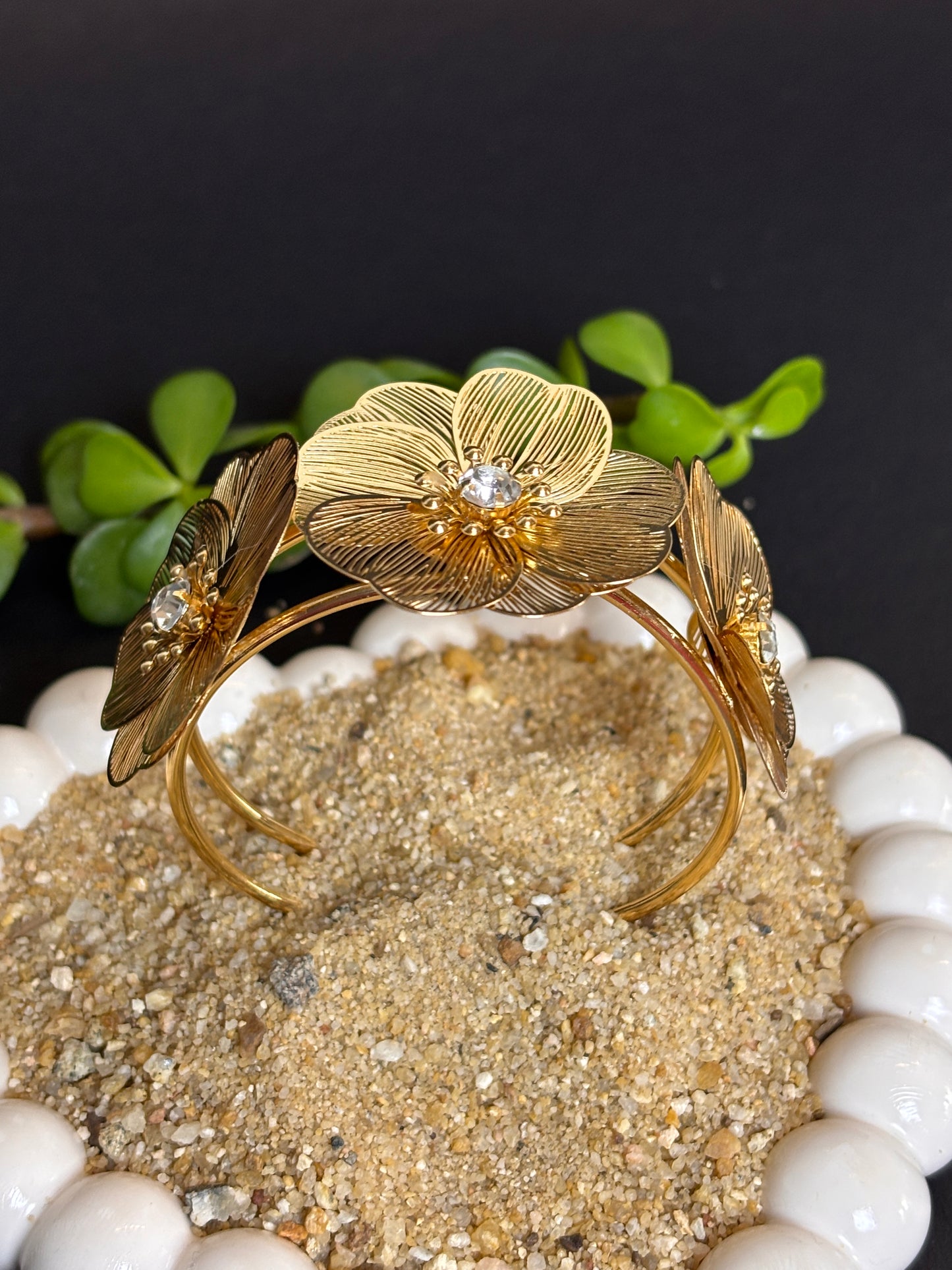 Floral cuff bracelet