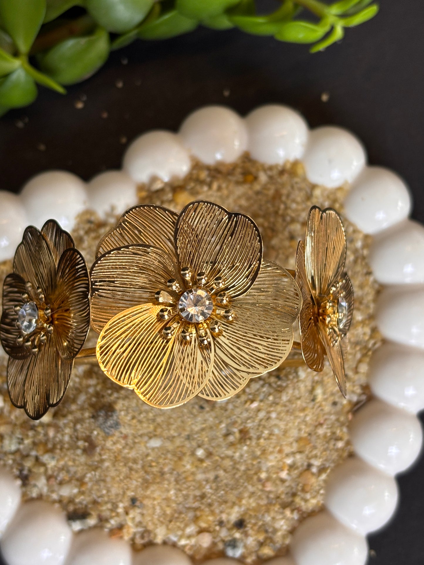 Floral cuff bracelet