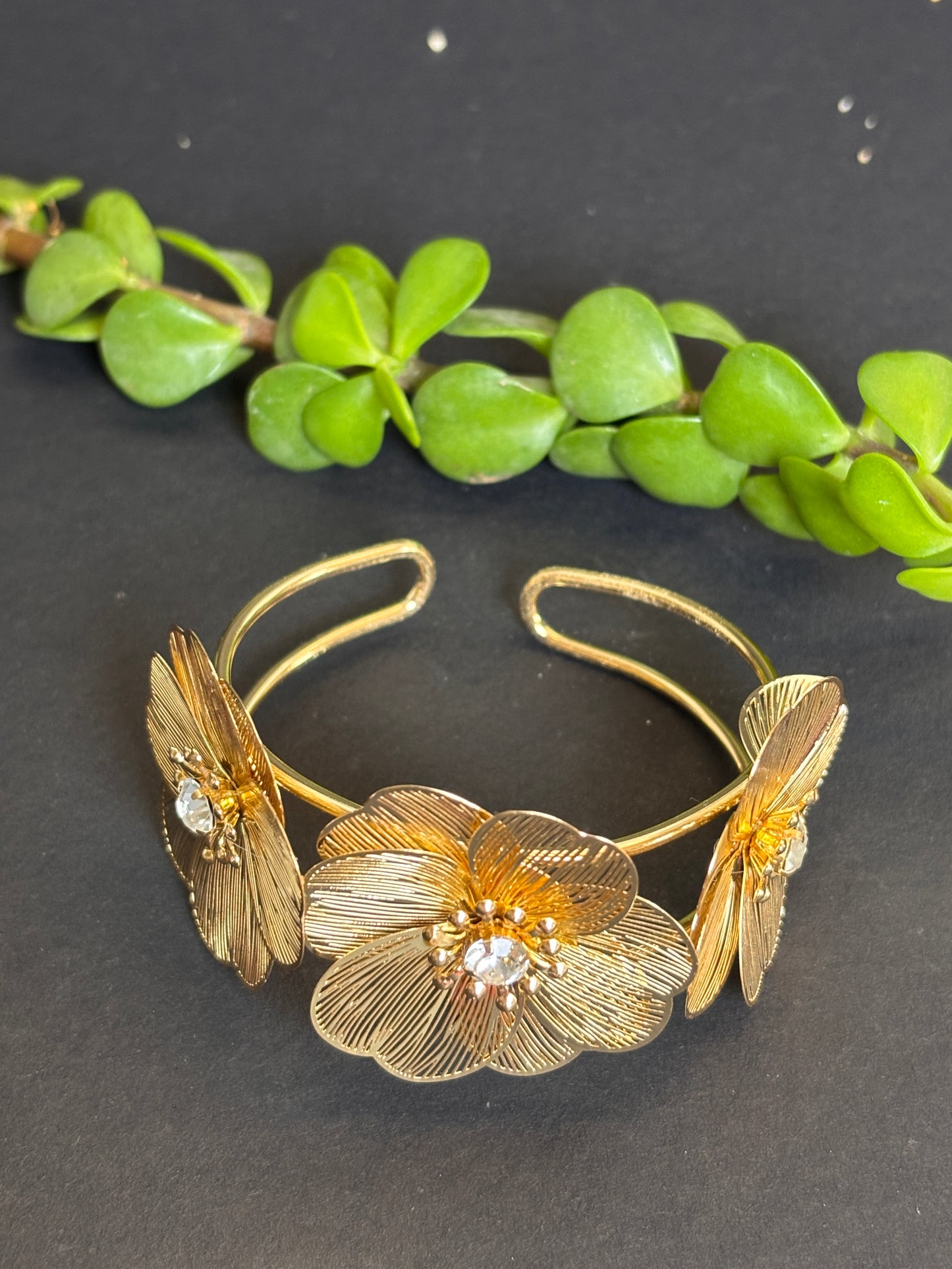 Floral cuff bracelet