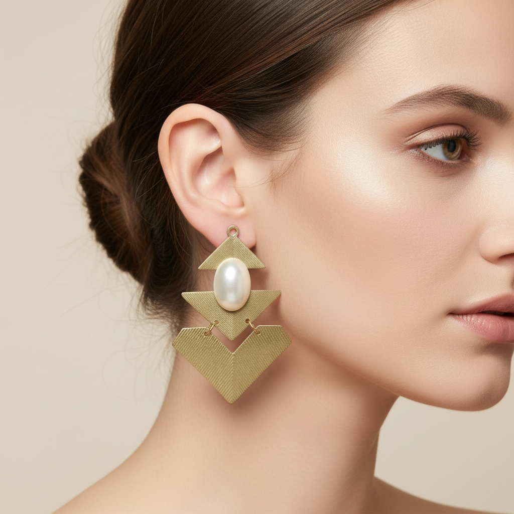 Geometrical long earrings