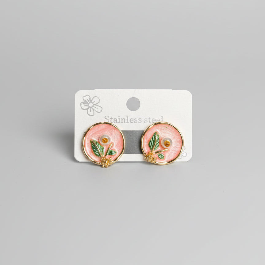 Enamel Pink Stud