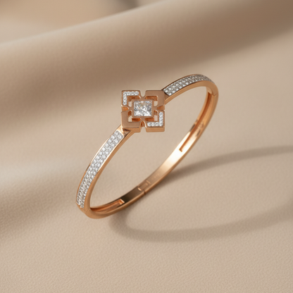 Rose Gold Premium Stainless Steel Crystal Bracelet