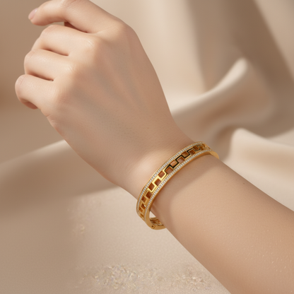 Rose Gold Cut-Out Design Bracelet – Stainless Steel