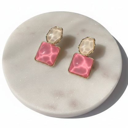 Pink and white Earrings