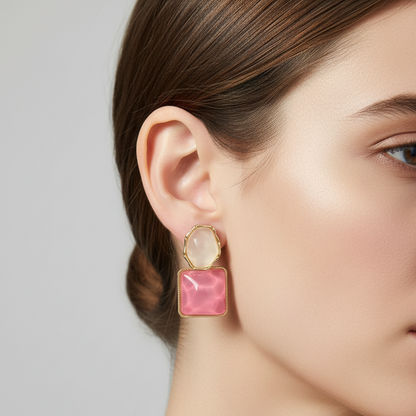 Pink and white Earrings