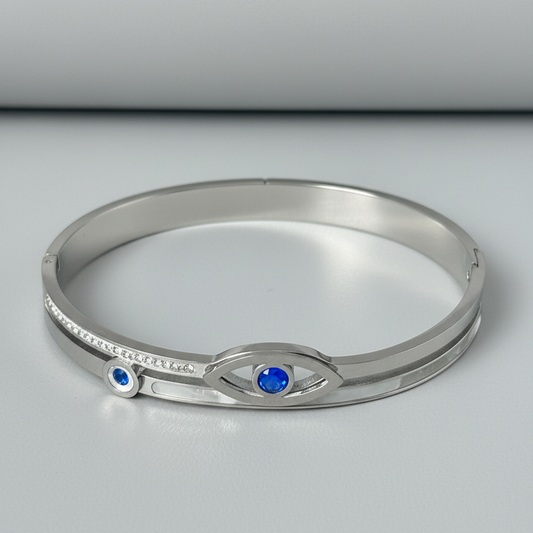 Silver evil eye bracelet