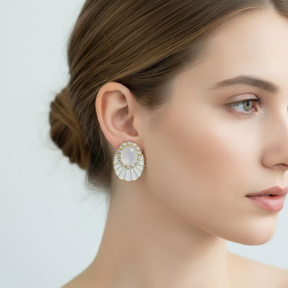 White flower Earrings