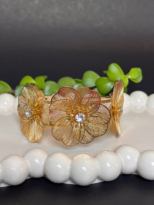 Floral cuff bracelet
