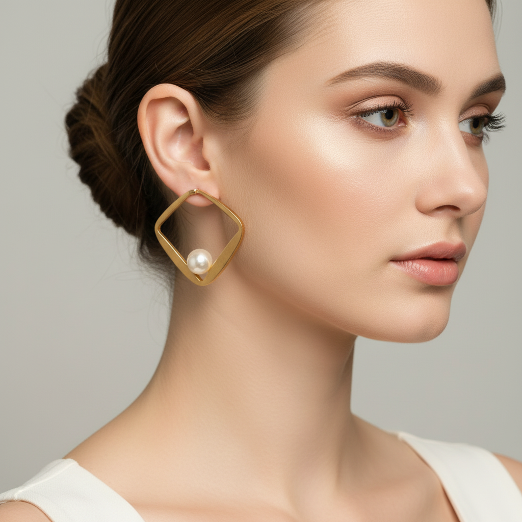 Big Hoops with Pearl earrings