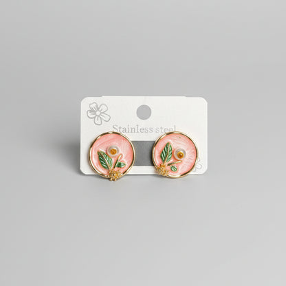Enamel Pink Stud