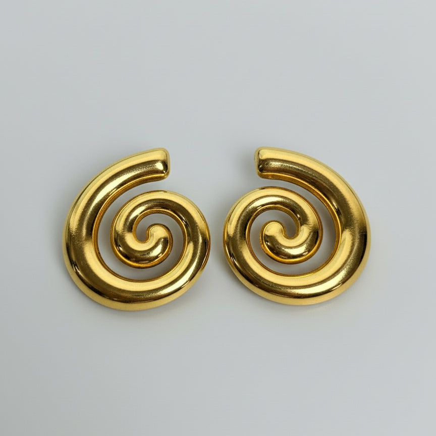 Bold Spiral Statement Earrings