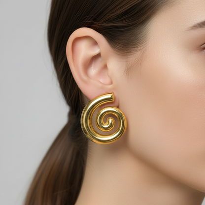 Bold Spiral Statement Earrings
