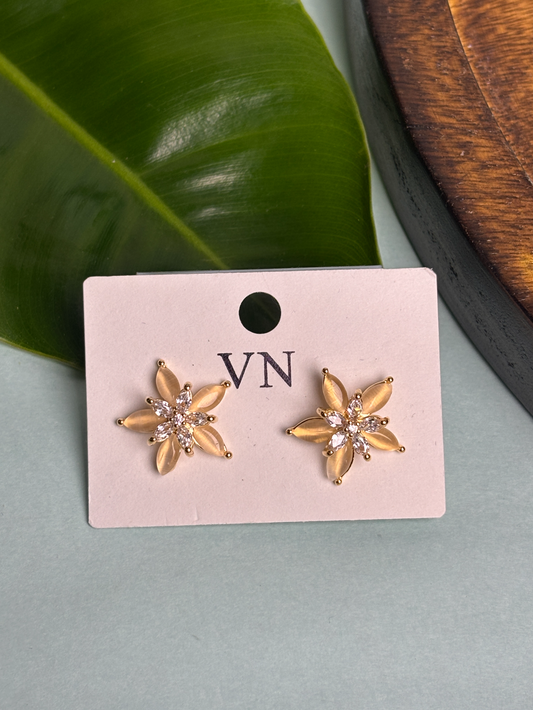 Elegant Floral Crystal Stud Earrings