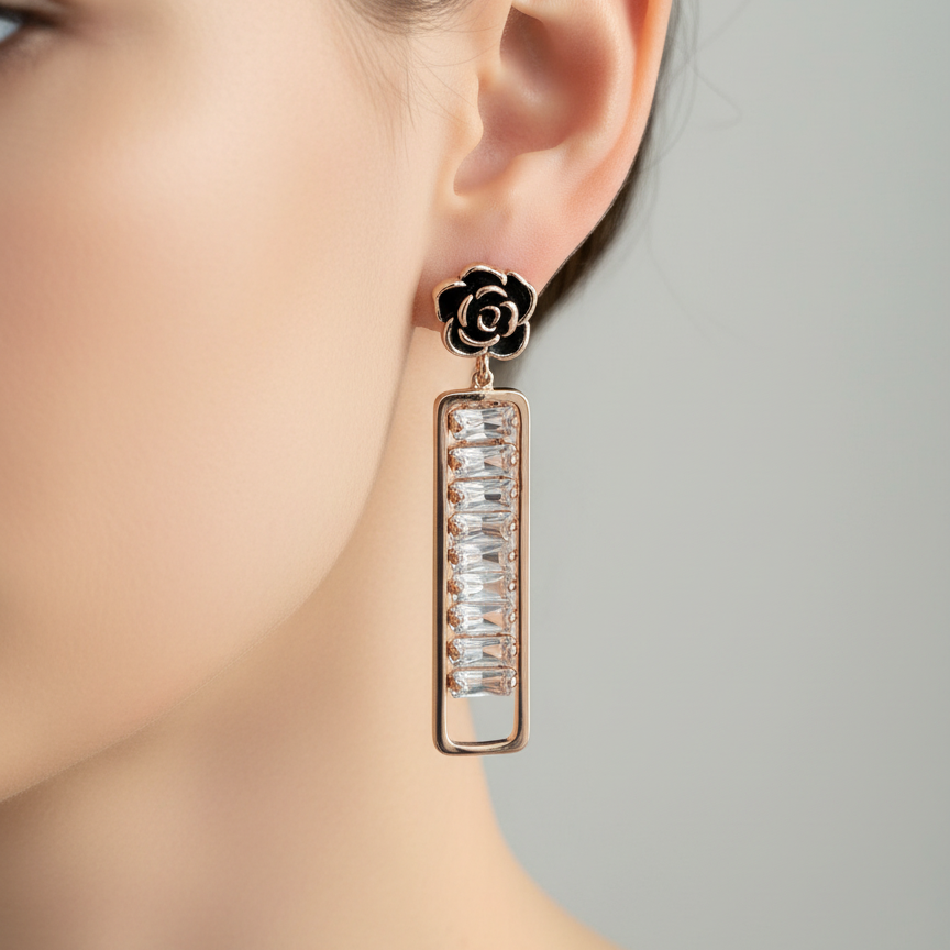 Long Flower earring