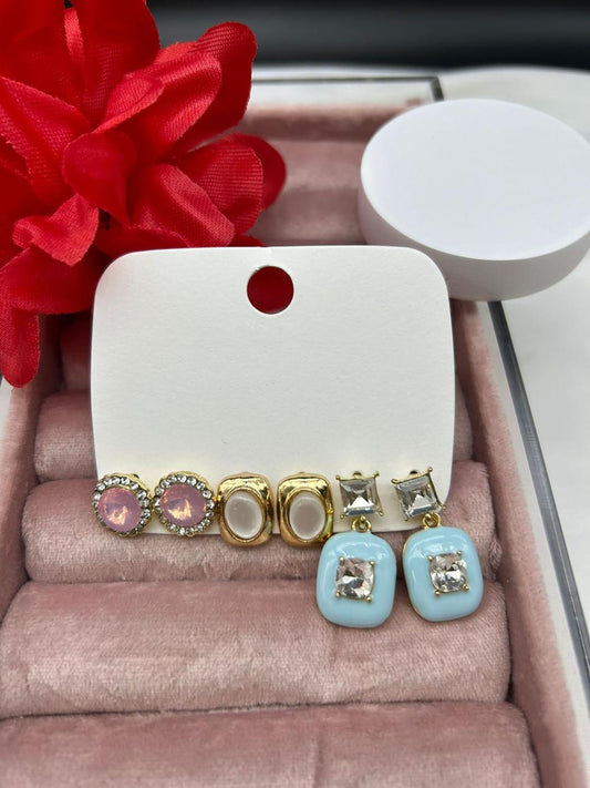 Trio Charm Earring Set