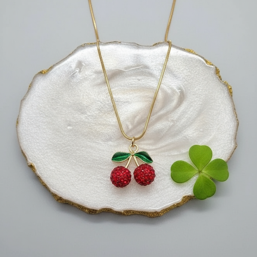 Cherry Pendant Necklace – Anti-Tarnish