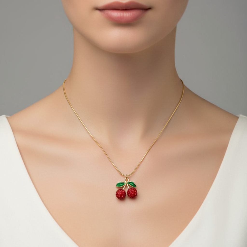 Cherry Pendant Necklace – Anti-Tarnish